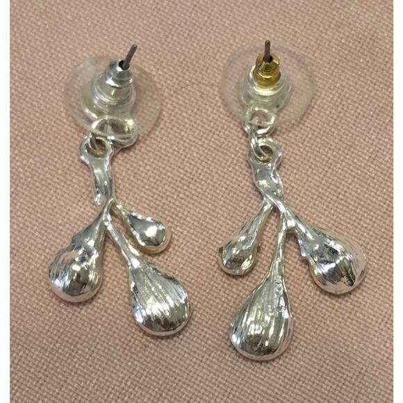 Vtg Abalone Necklace Earring Set Silvertone Pink Abstract 3D Balloons Romance - Picture 9 of 12